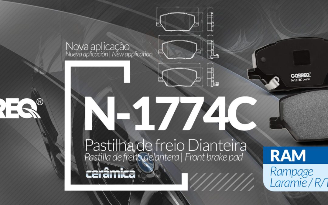 Nova aplicação – Pastilhas de freio dianteiras Linha Cerâmica para linha RAM Rampage – N-1774C