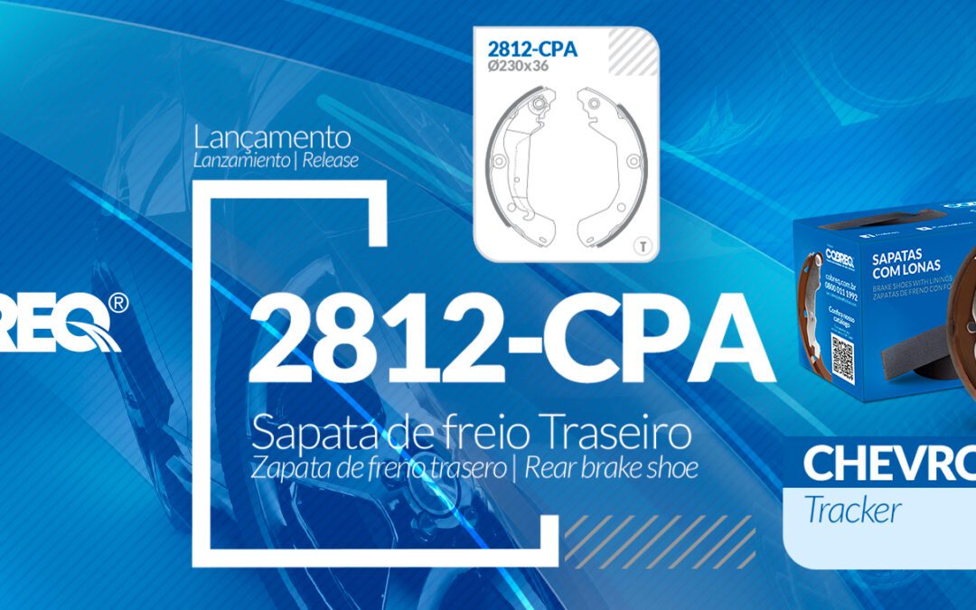 Lançamento Sapata de freio traseira Chevrolet Tracker – 2812-CPA
